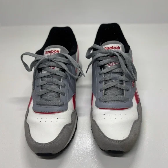 Reebok Classic Leather Gray Red Sneakers Men’s 9 - Picture 3 of 11